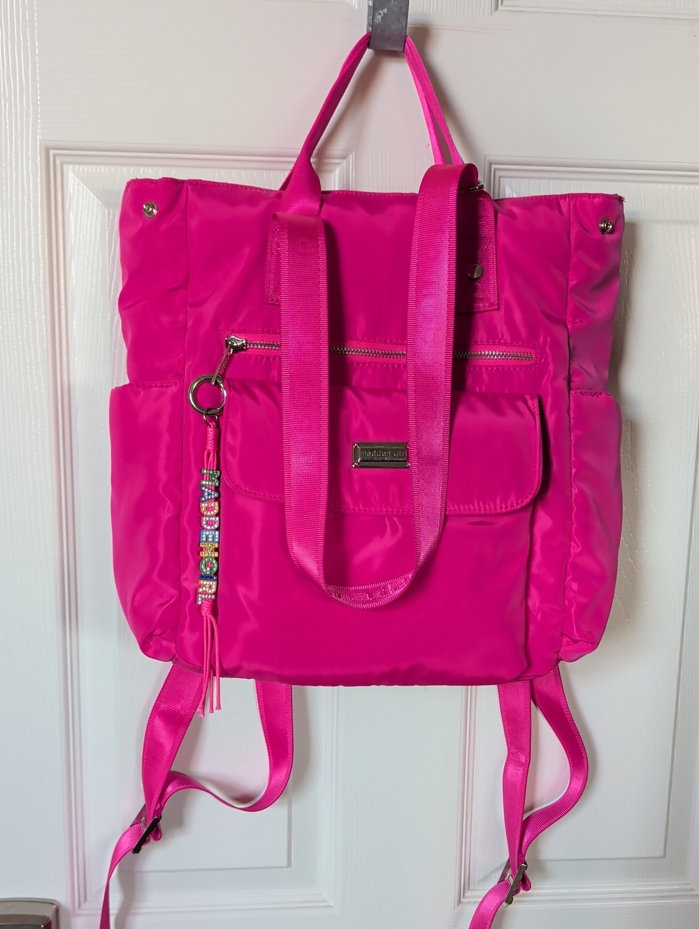 Madden Girl Hot Pink Convertible Tote Backpack